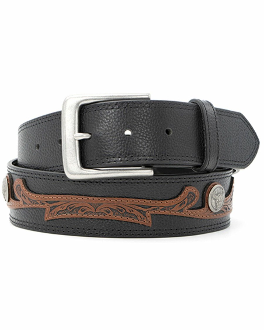 Men Cody James | Cody James Men'S Western Scrolled Skull Concho Western Belt Sale