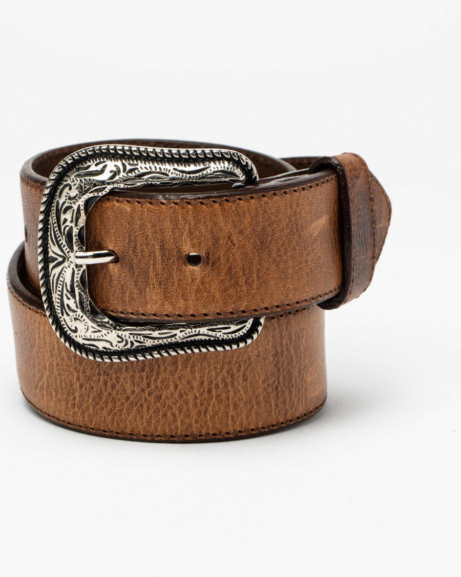 Men Cody James | Cody James Men'S Crazy Brown Billet Leather Buckle Belt Outlet