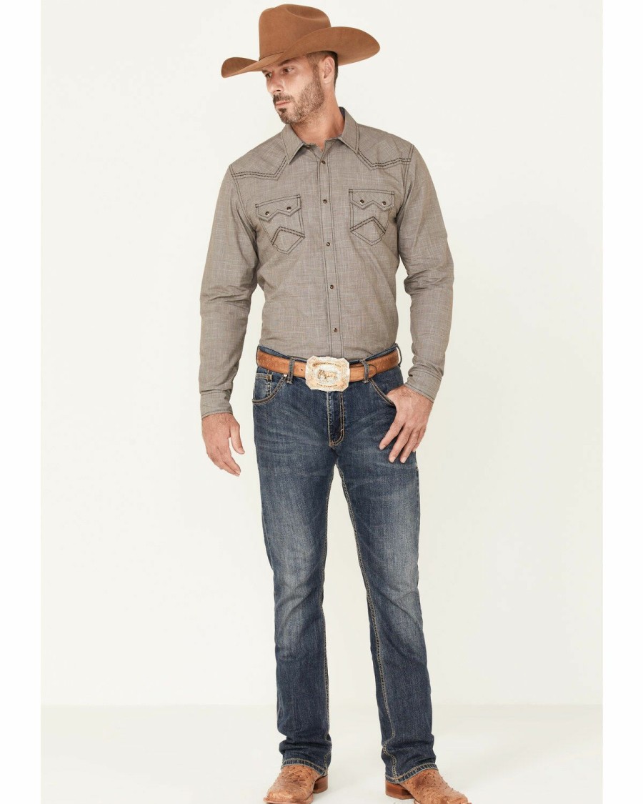 Gifts Cody James | Cody James Men'S Decree Solid Chambray Long Sleeve Snap Western Shirt Big & Tall Sale