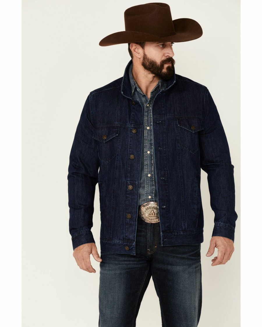 Clothing Cody James | Cody James Men'S Coasting Medium Wash Button-Front Unlined Denim Jacket Discount