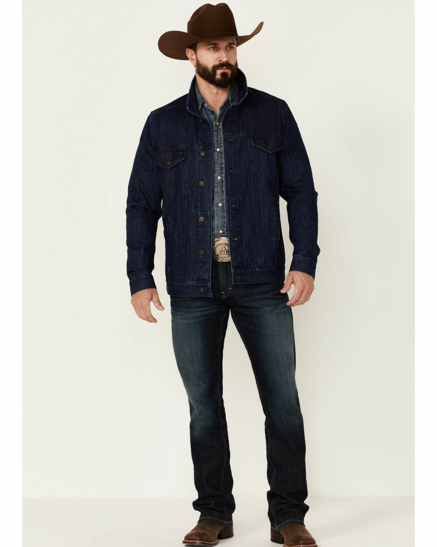 Clothing Cody James | Cody James Men'S Coasting Medium Wash Button-Front Unlined Denim Jacket Discount