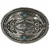 Men Cody James | Cody James Men'S Fancy Feathers Turquoise Buckle Sale