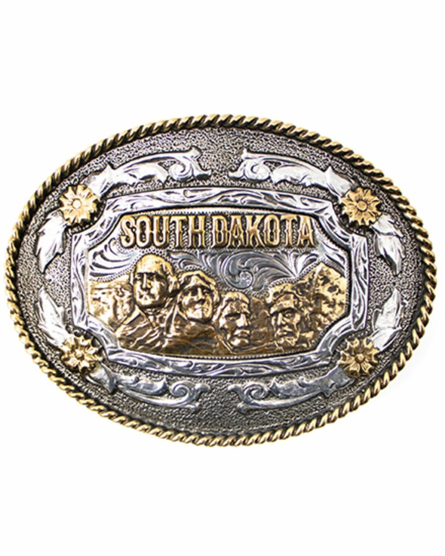 Men Cody James | Cody James Men'S Oval Two-Tone South Dakota Belt Buckle Discount