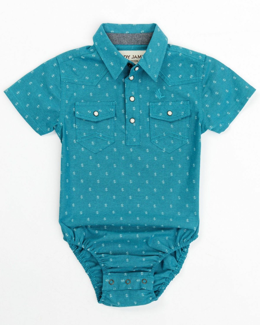 Clothing Cody James | Cody James Infant-Boys' Printed Chambray Short Sleeve Onesie Online