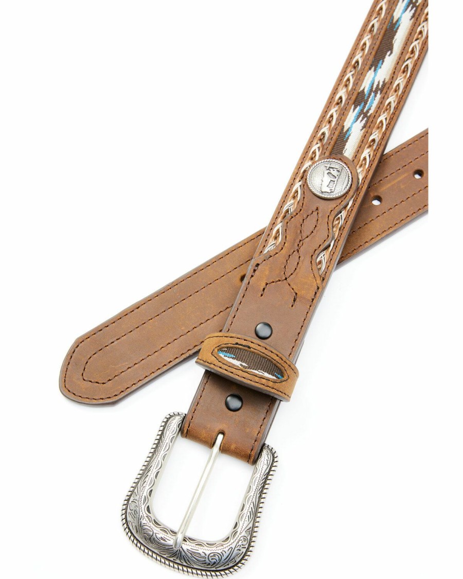 Men Cody James | Cody James Men'S Brown Multi-Color Concho Belt Discount