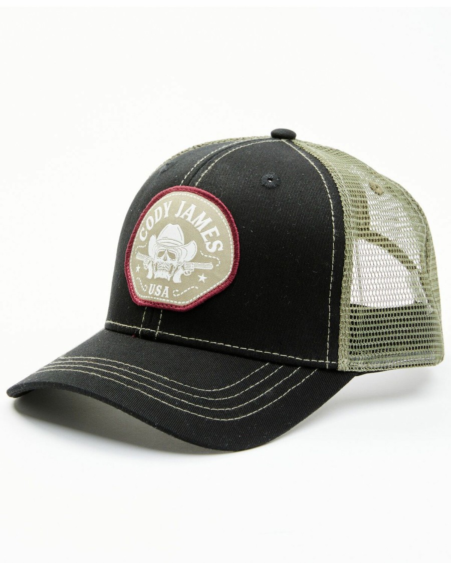 Men Cody James | Cody James Men'S Pistol Bandit Logo Patch Mesh-Back Ball Cap Sale