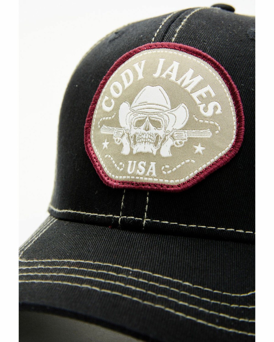 Men Cody James | Cody James Men'S Pistol Bandit Logo Patch Mesh-Back Ball Cap Sale