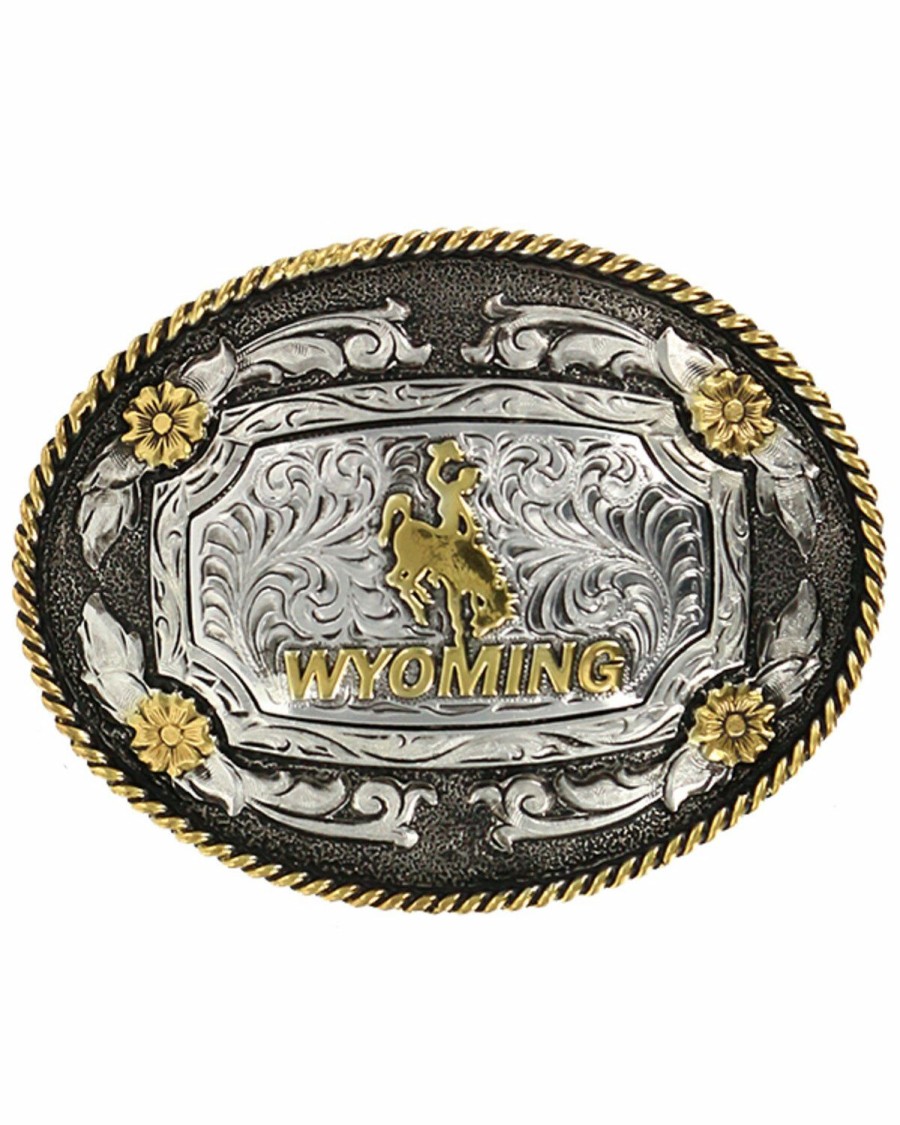 Men Cody James | Cody James Men'S Oval Wyoming Belt Buckle Discount