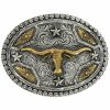 Men Cody James | Cody James Oval Long Horn Belt Buckle Discount