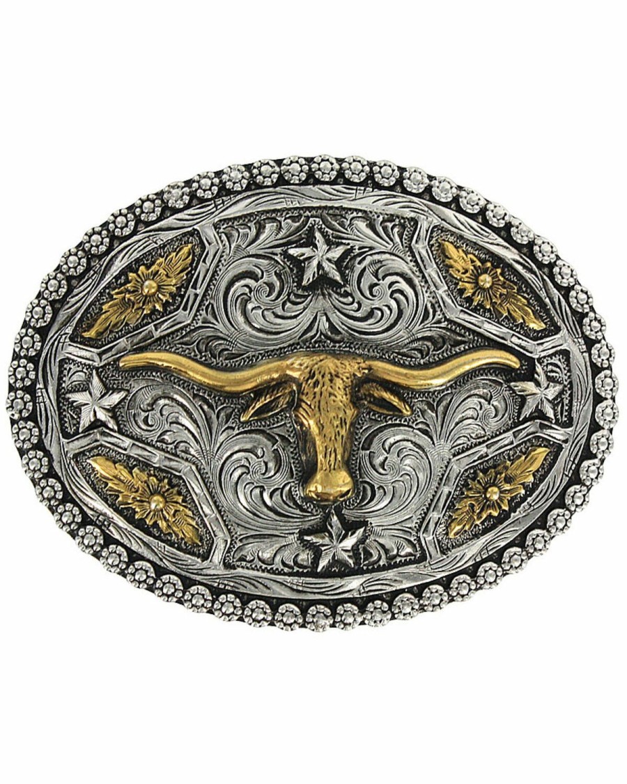 Men Cody James | Cody James Oval Long Horn Belt Buckle Discount