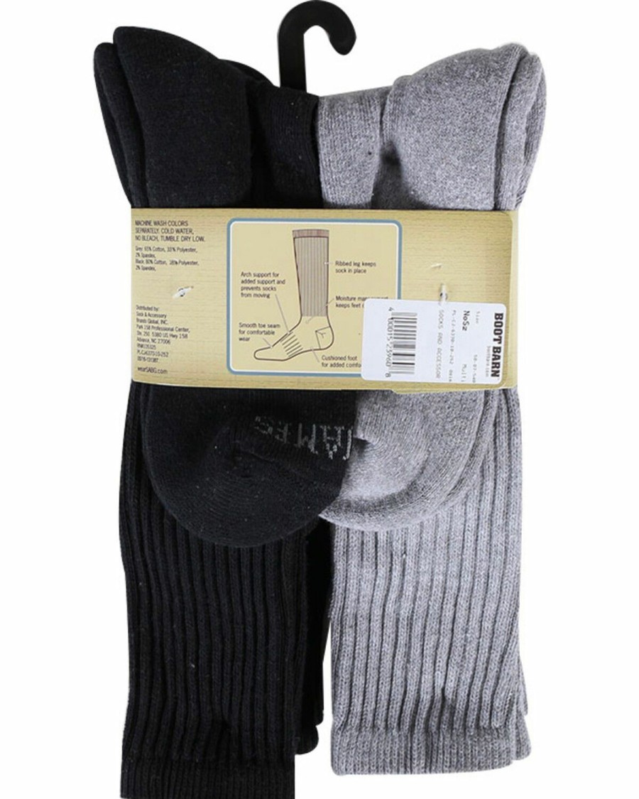 Men Cody James | Cody James Men'S Cushioned 6 Pair Boot Socks Pack Sale